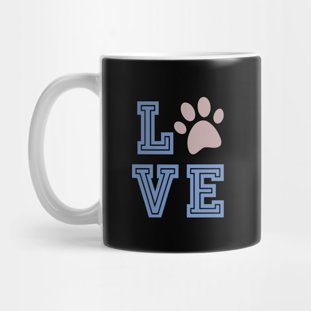 Cute Cat Gift With Paw Print, Love My Cat by Blue Zebra